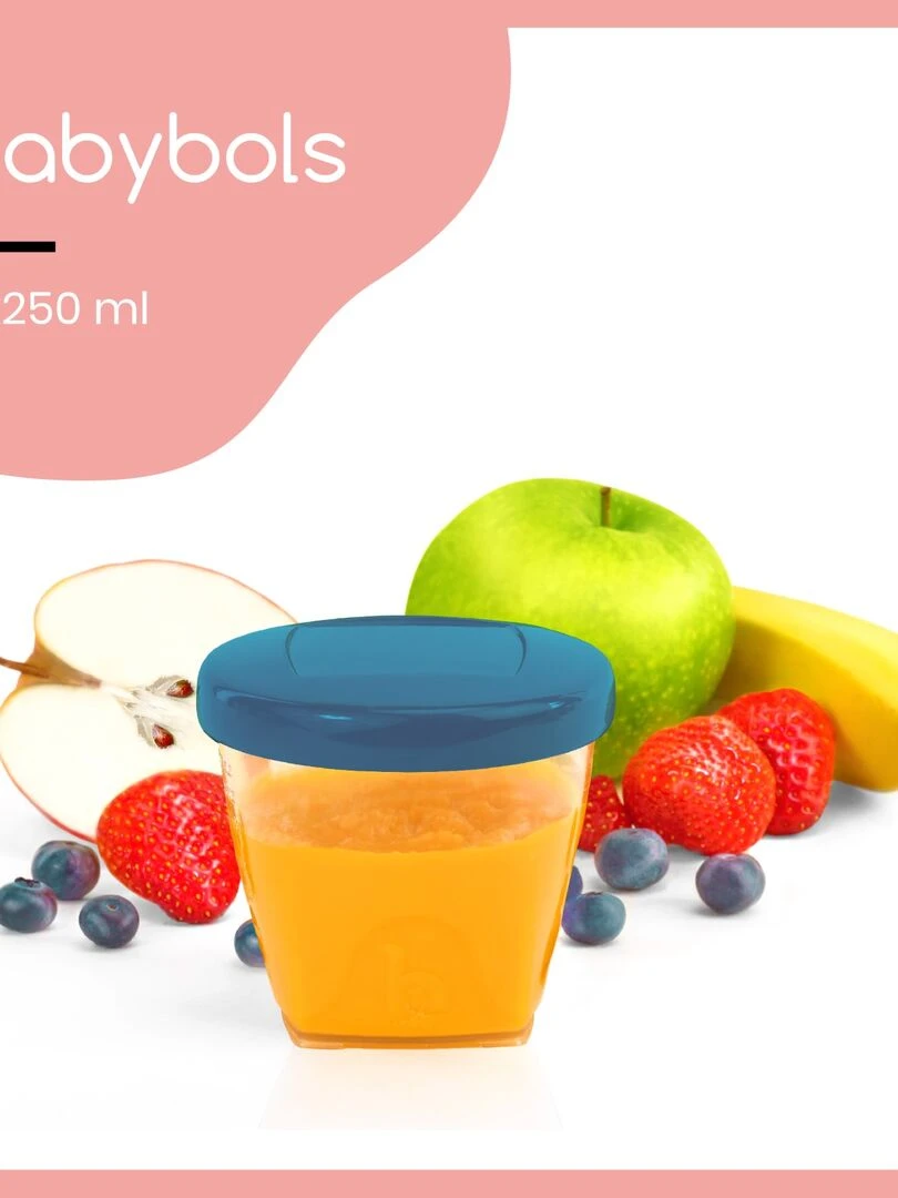 Babybols Kit L Pots de Conservation Hermétiques Réinscriptibles 6x250 ml Babymoov Multicolore
