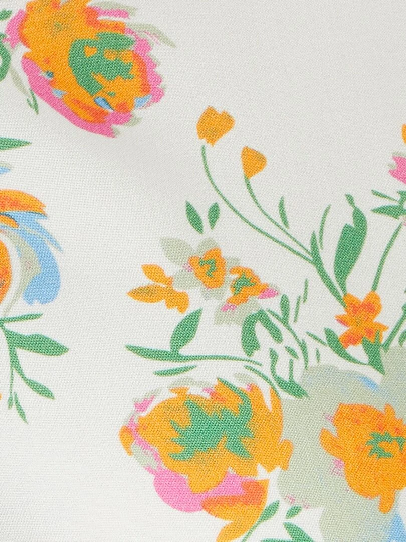Chemisier doux imprimé fleurs   Damart   Blanc Ecru