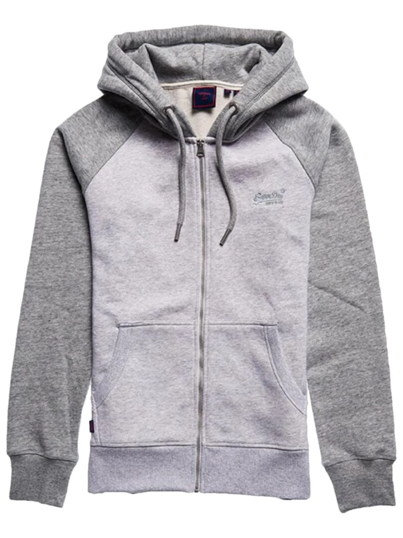 Sweat à Capuche Superdry VLE Baseball Gris