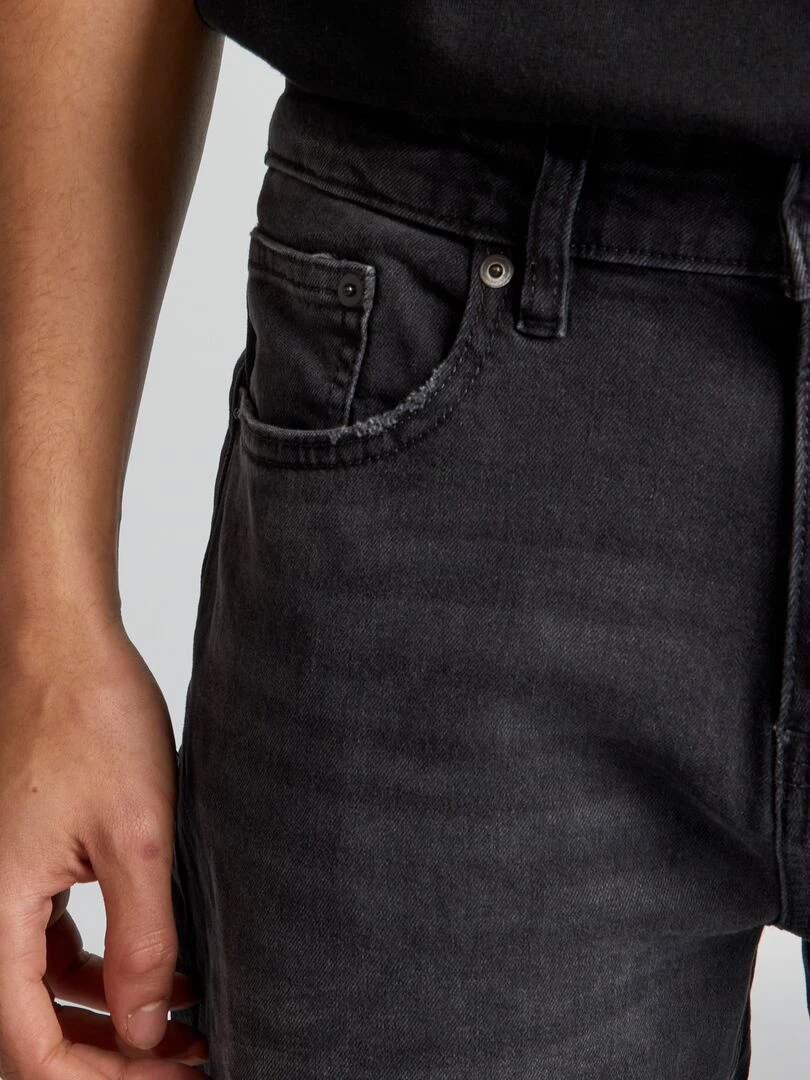 Jean slim à 5 poches   Noir