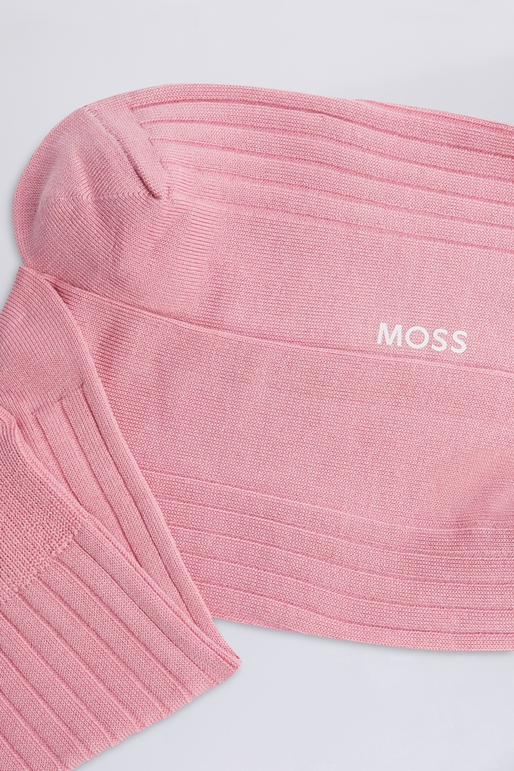 Pale Pink Fine Ribbed Socks Buy Online at Moss
