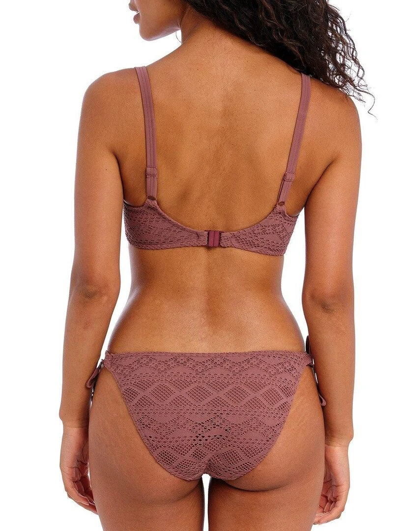 Haut de maillot de bain maille crochet à armatures Sundance   Marron