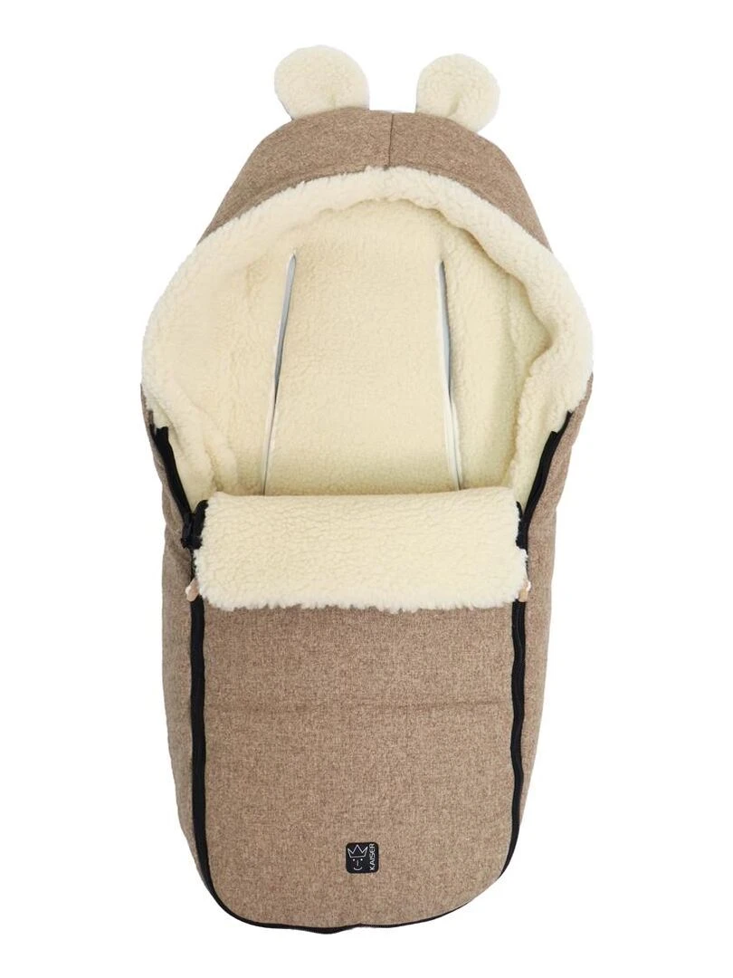 Chancelière capuche souris en laine marron (0 12 mois)   Marron