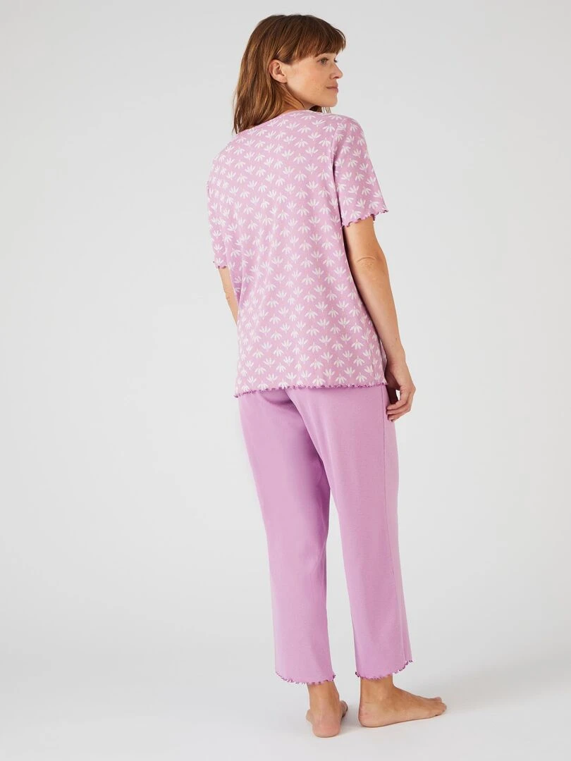 Pyjama 7/8ème maille côtelée    Damart   Violet