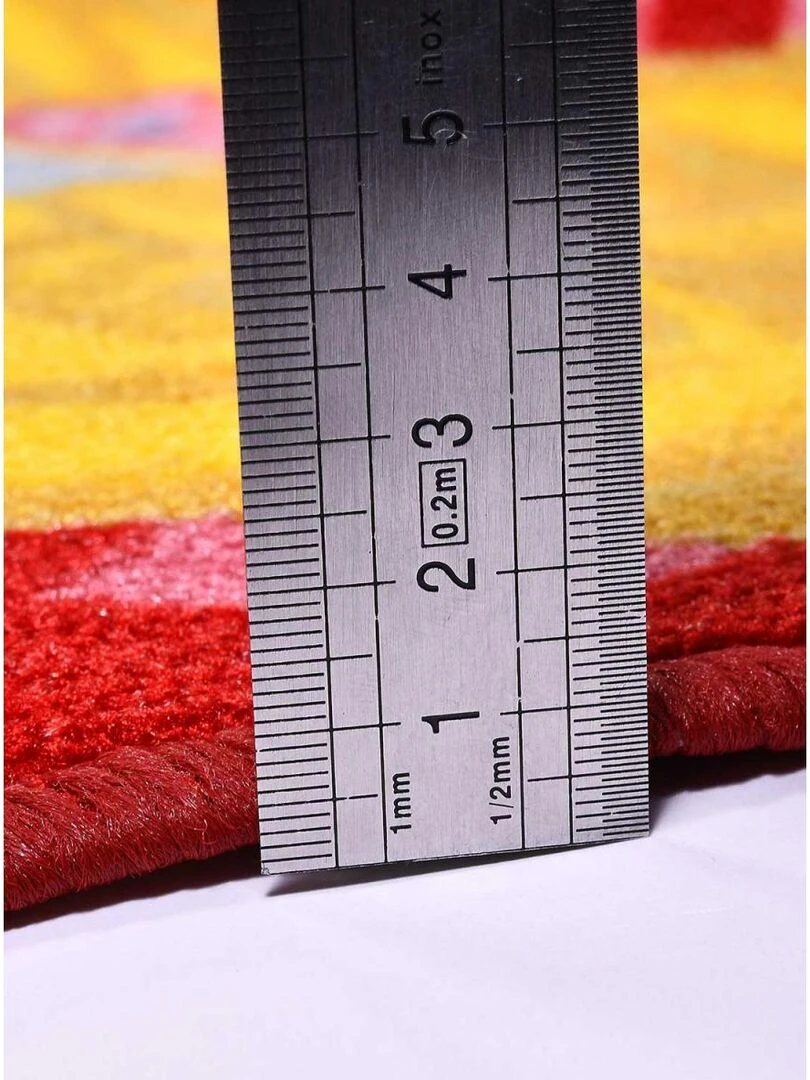 Tapis enfant AURORE Rose 67x67 Lavable 30° en polyamide doux et soyeux   Rose