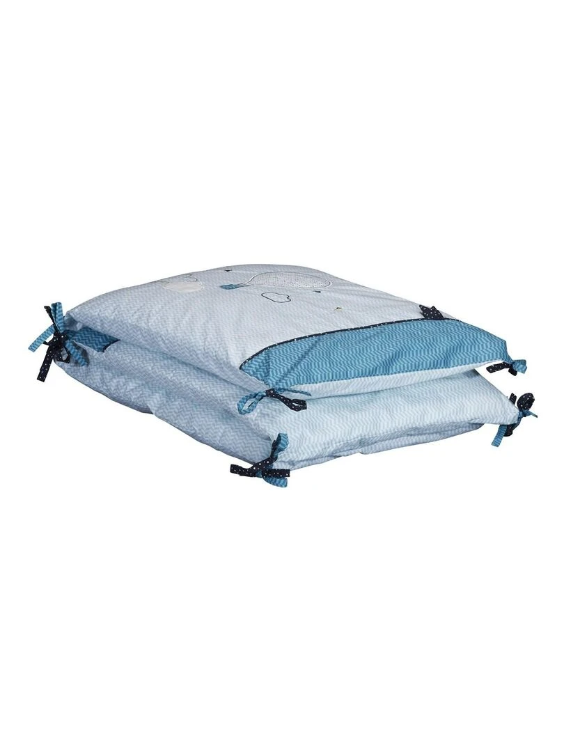 Tour de lit 120x60 ou 140x70 en coton bleu SAUTHON Bleu