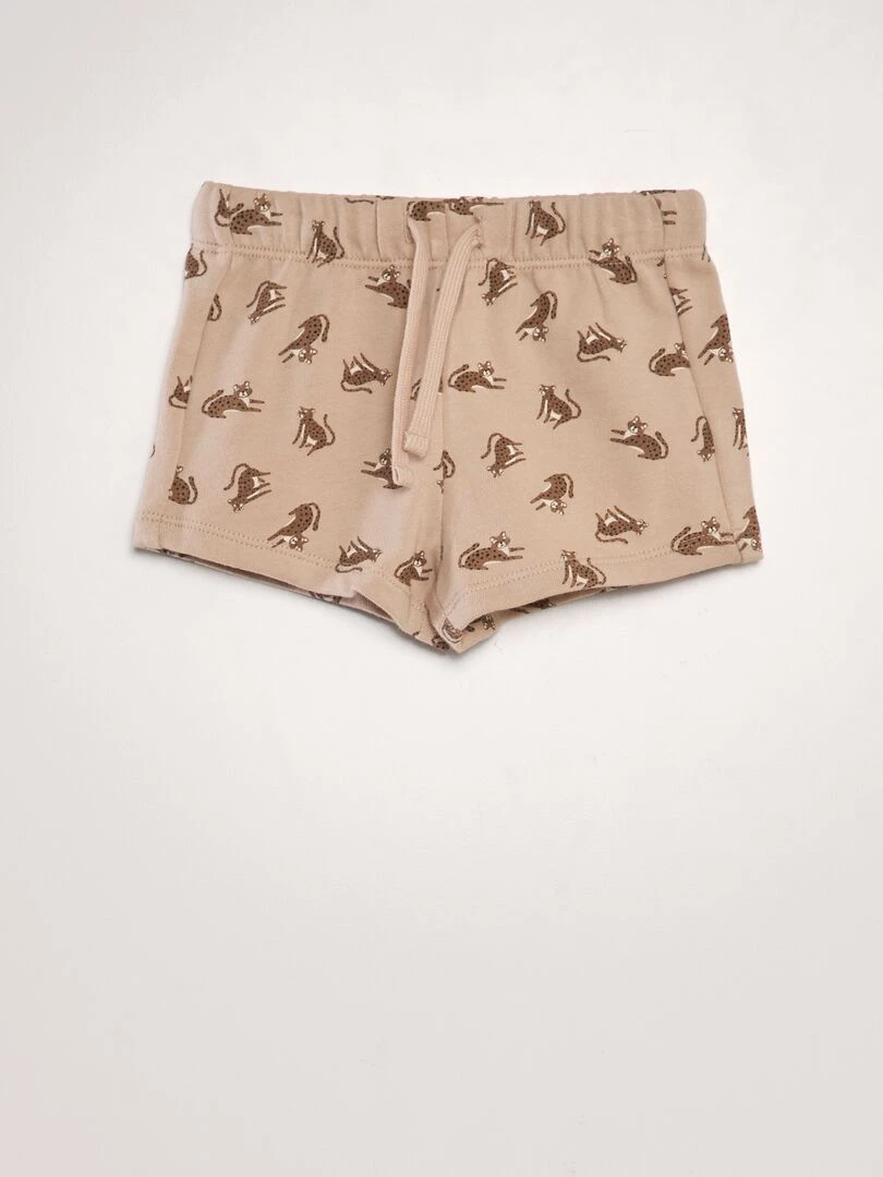 Ensemble t shirt + short   2 pièces   Mixte   Beige