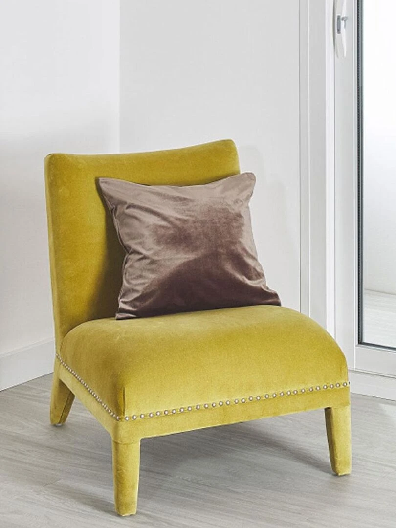 Coussin velours uni déhoussable Taupe