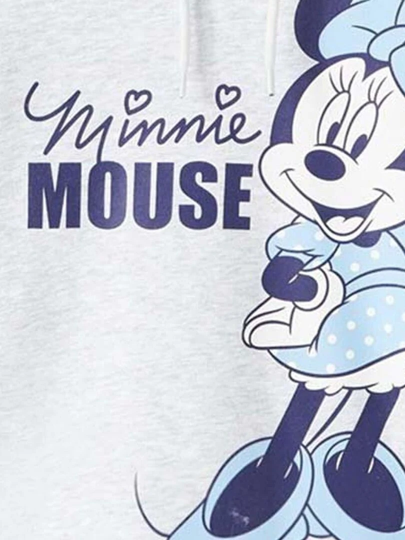 Disney   Robe Pull fille imprimé Minnie en coton   Gris