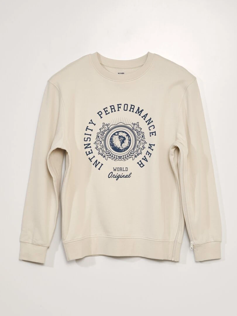 Sweat en molleton avec imprimé So Easy Beige