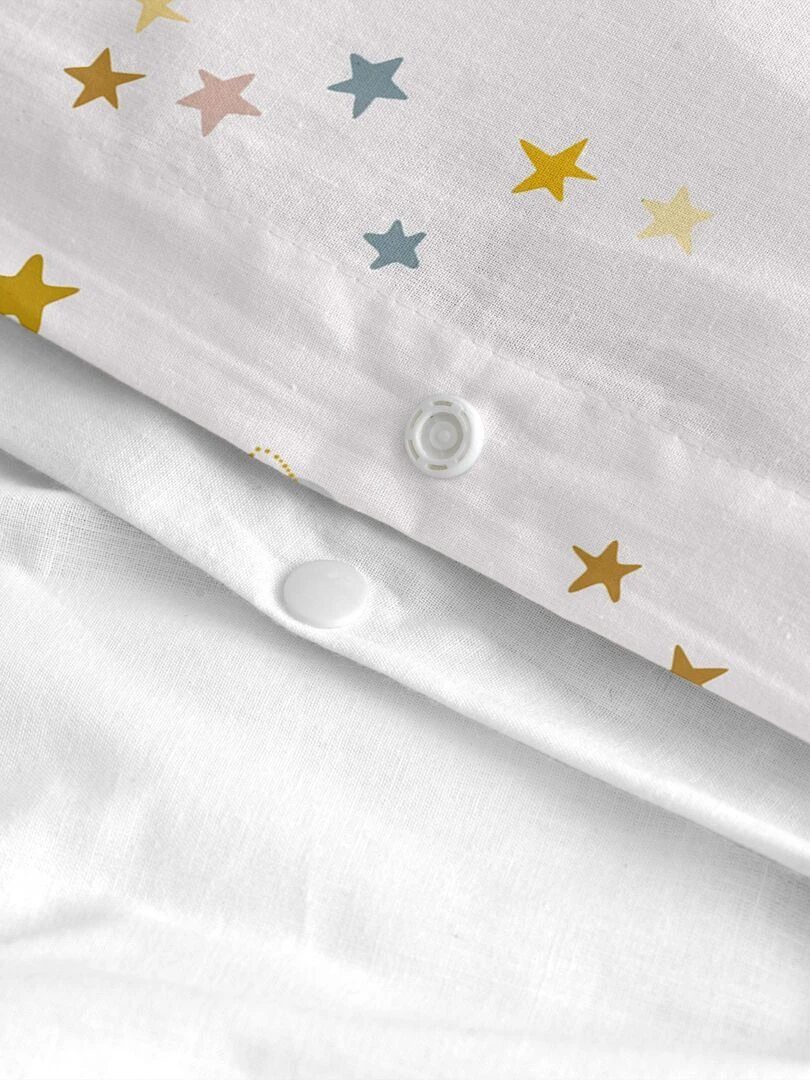 Parure housse de couette 2 pièces Saturn "Happyfriday"   Blanc