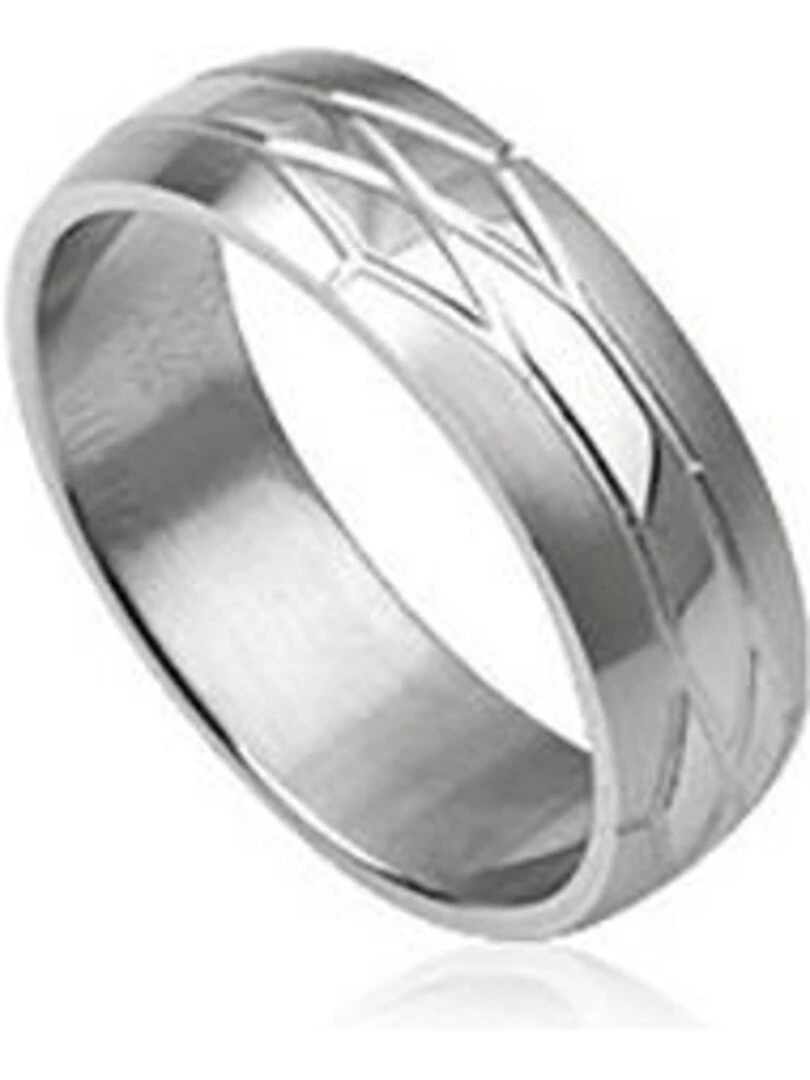 Bague anneau en acier Bijoucolor Argent