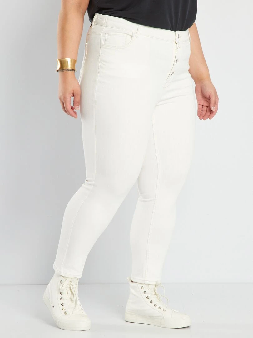 Jean skinny taille haute   Blanc