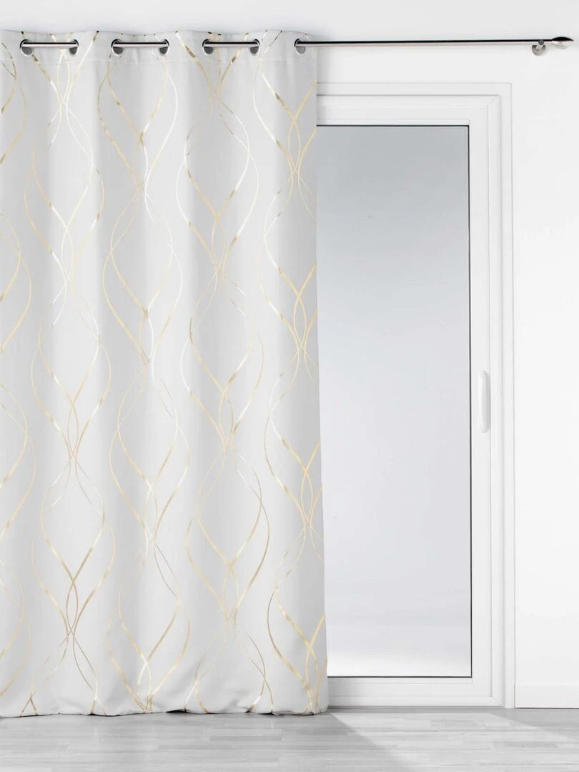 Rideau occultant à impressions métallisées   Blanc