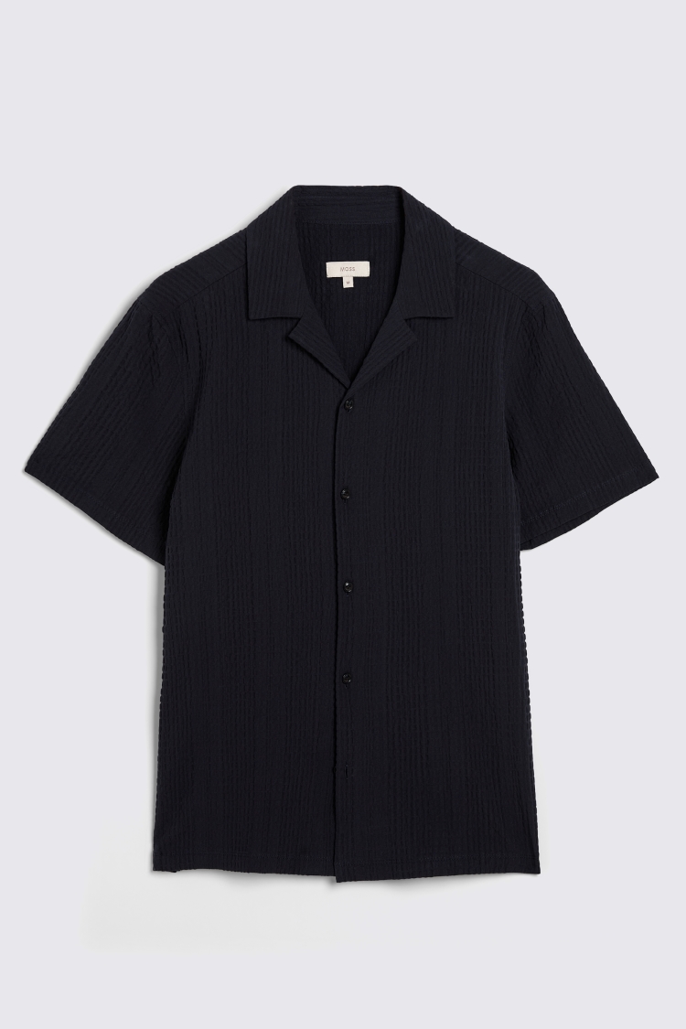 Navy Striped Seersucker Shirt   Buy Online at Moss