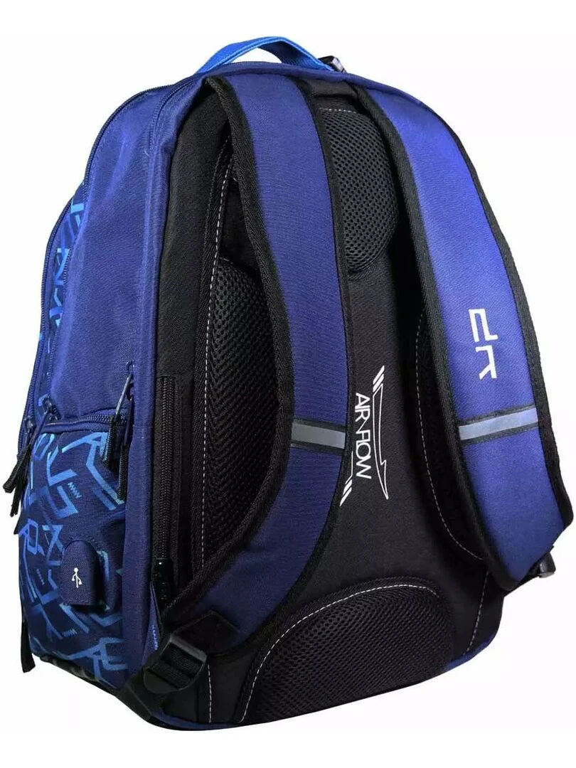 BODYPACK Sac à dos recyclé Ordi USB Typo   Bleu