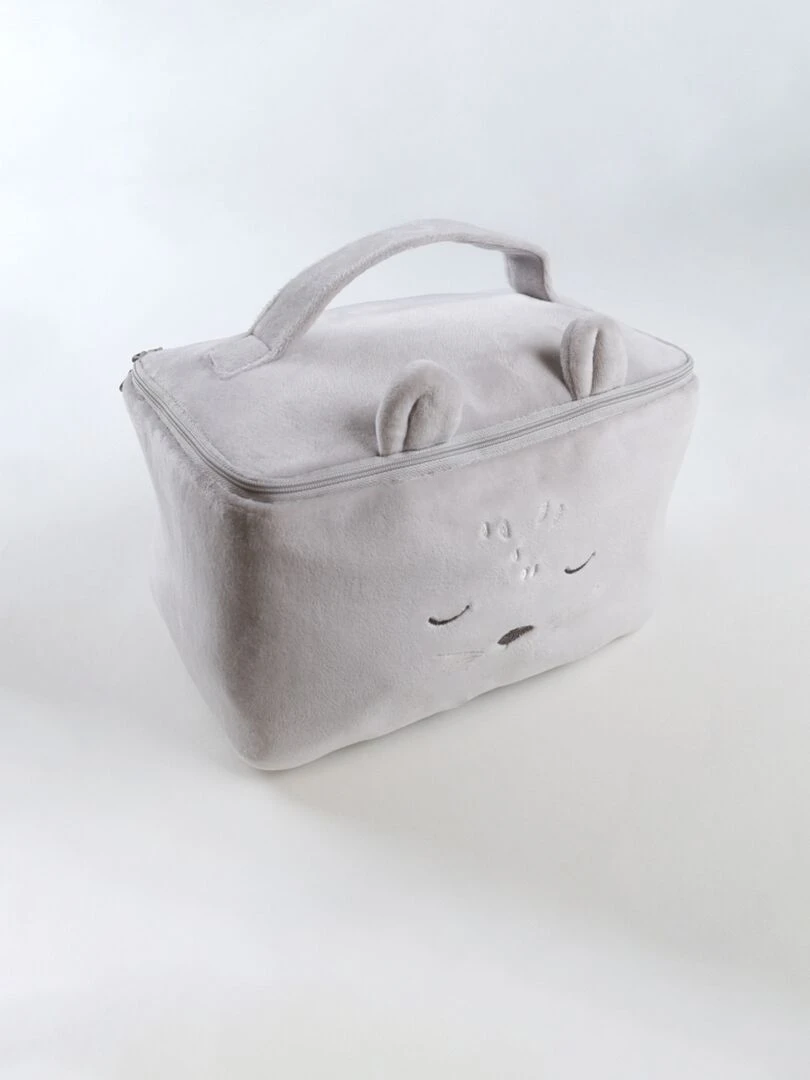 Trousse de toilette en Veloudoux Gris