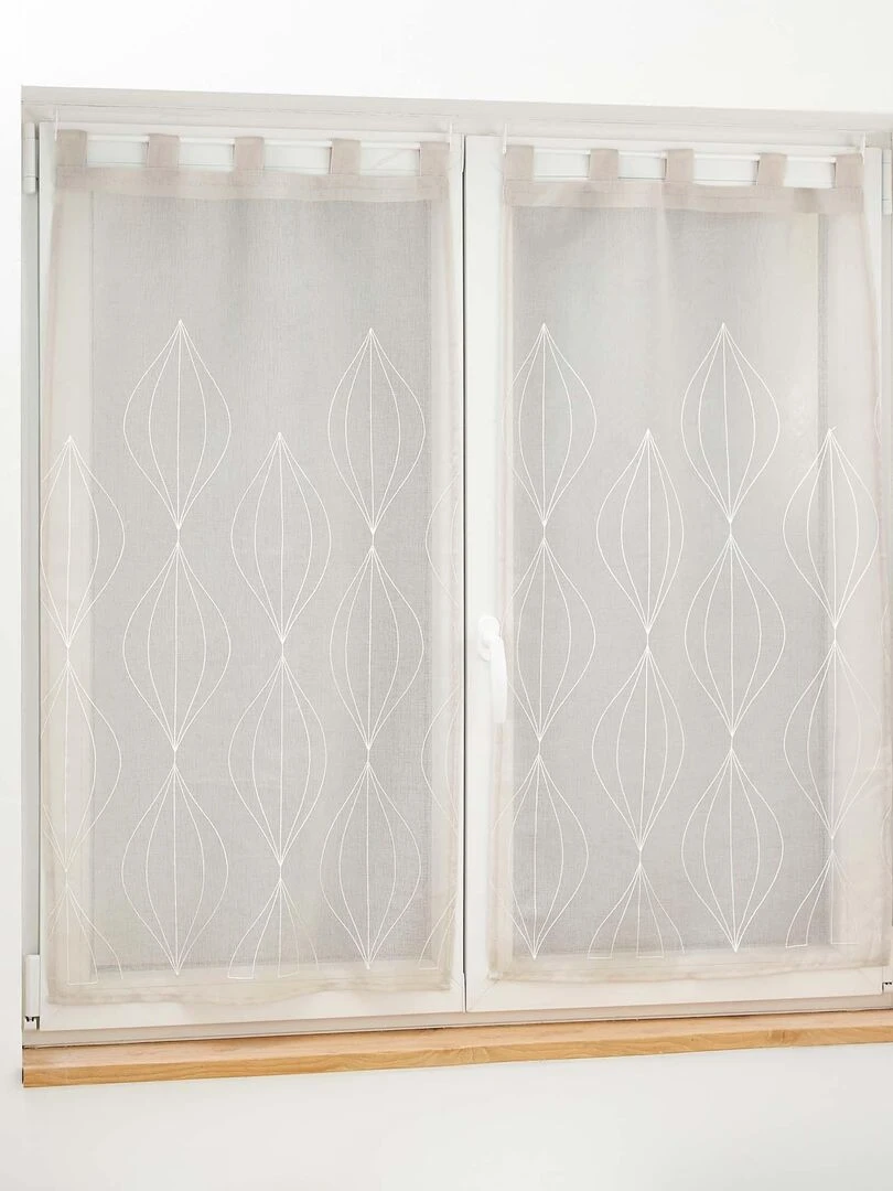 Paire de Rideaux Voile sable Galactee   Blanc