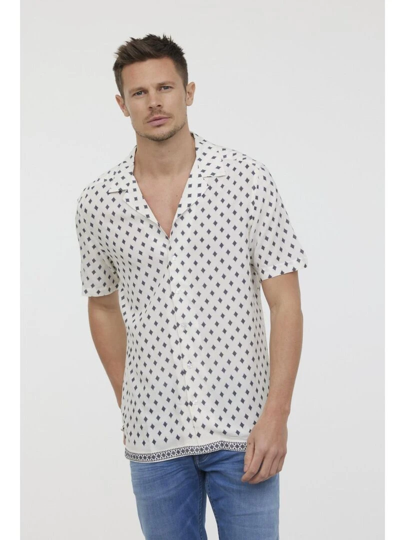 Lee Cooper Chemise manches courtes viscose relax DARUS Bleu foncé