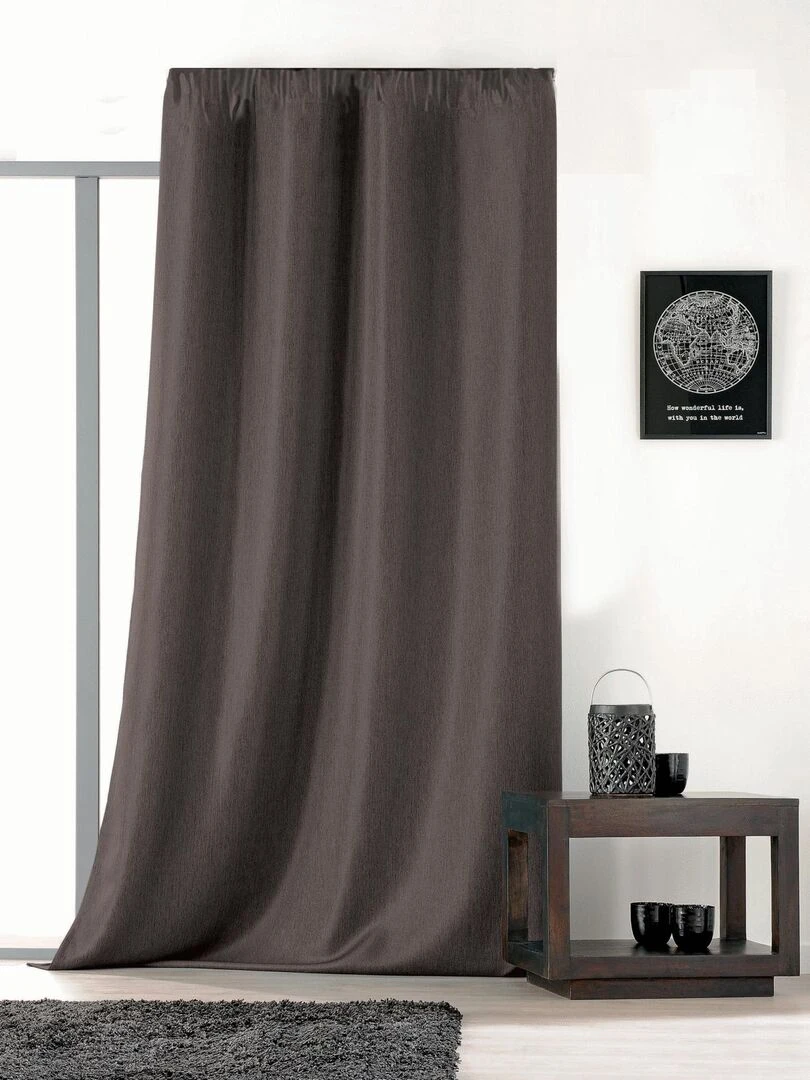Rideau uni avec galon fronceur Beige