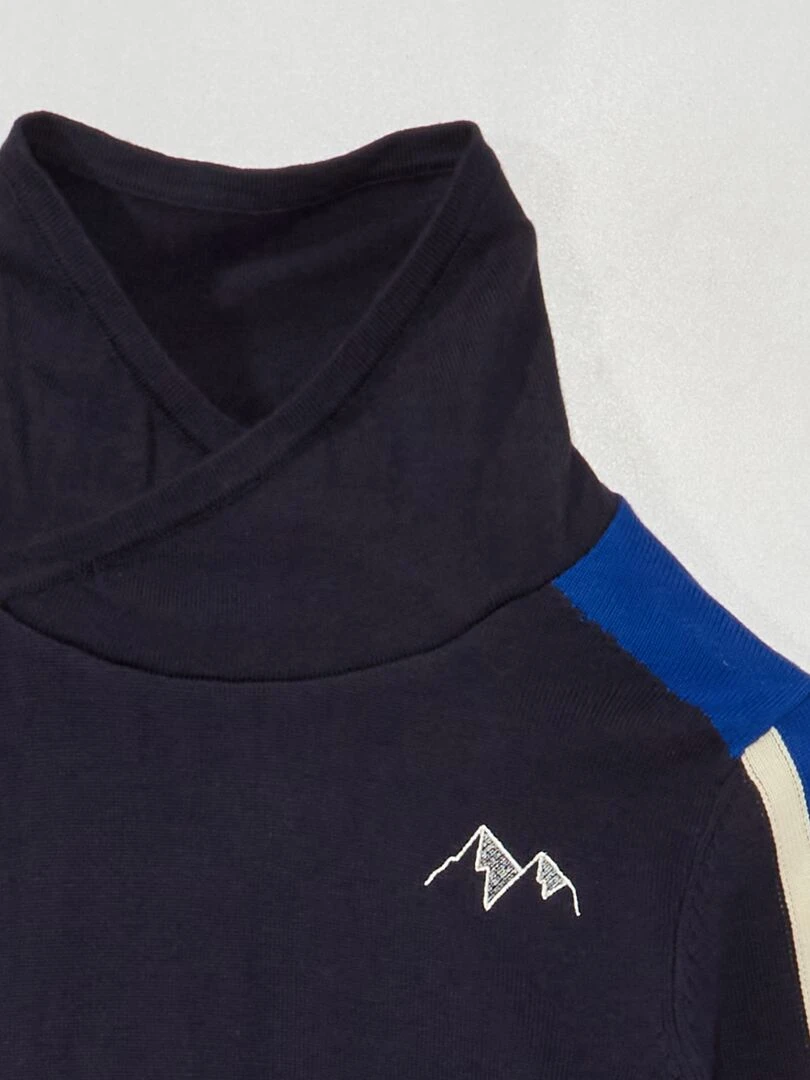 Pull en maille légère avec poche kangourou   Bleu