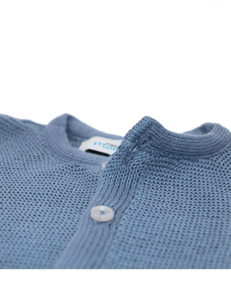 Ensemble tricoté   100% coton bio   1 à 3 mois   Bleu marine