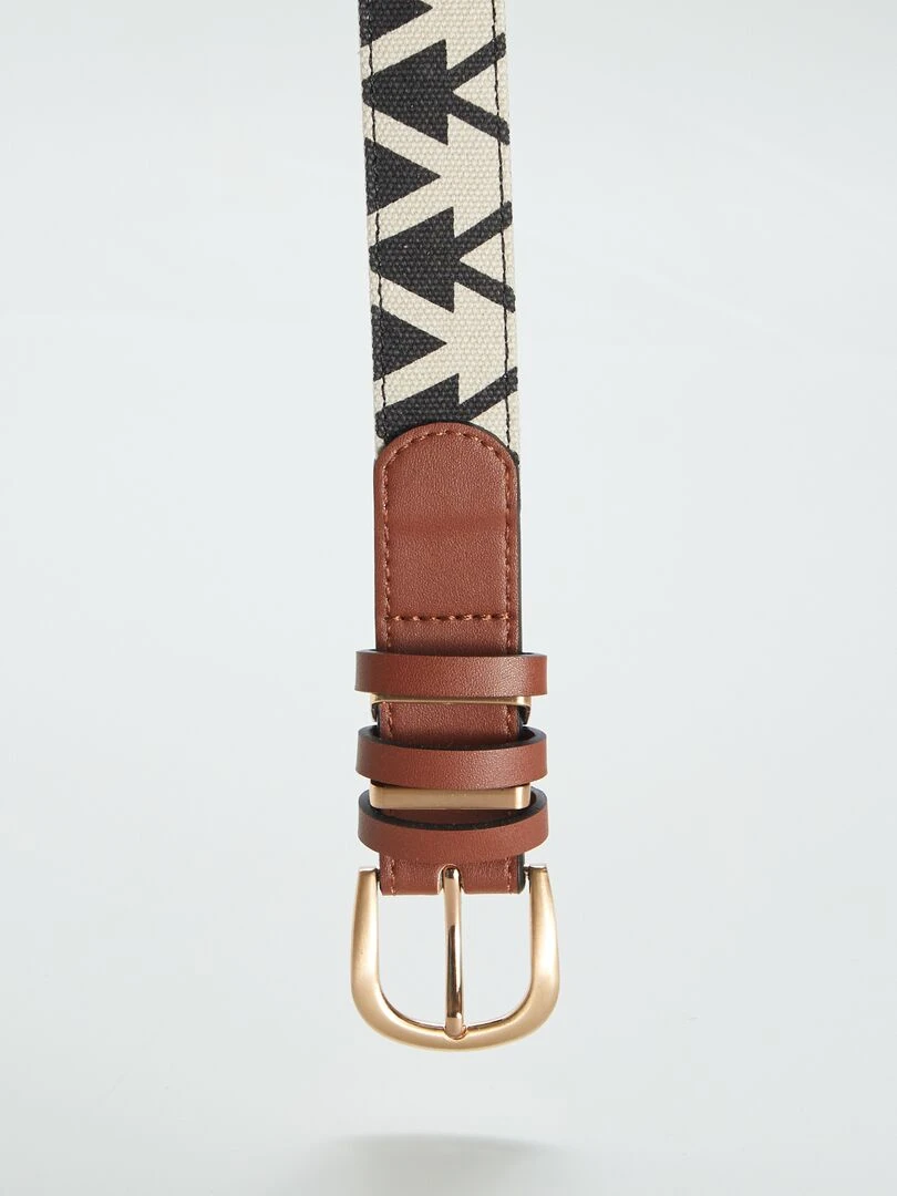 Ceinture à motifs graphiques Noir/blanc
