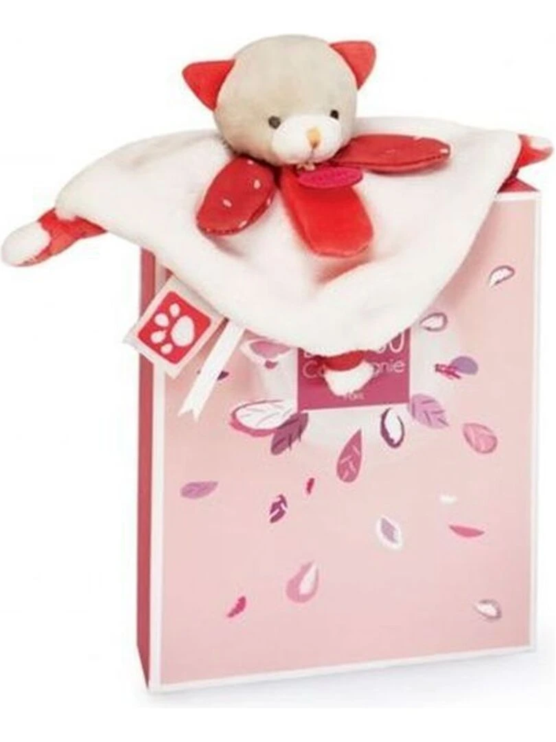 Doudou et compagnie Chat rouge Corail Plat 20 cm Meli melo Rouge