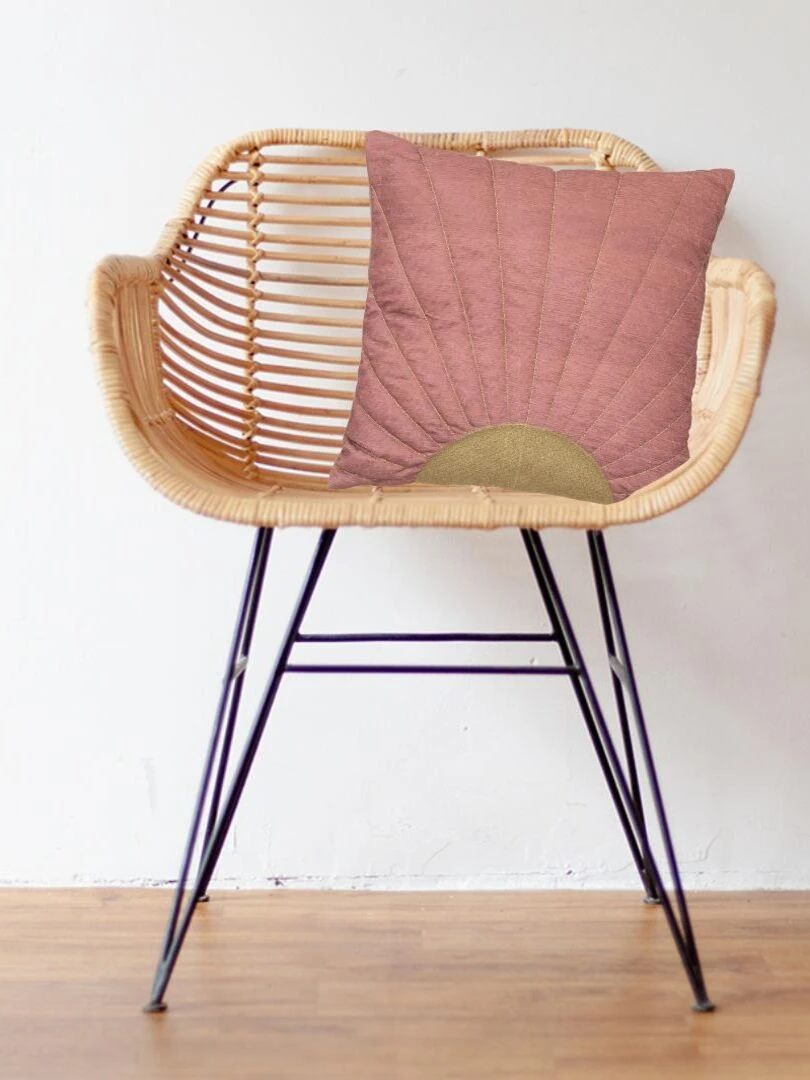 Coussin soleil levant gold   Rose clair