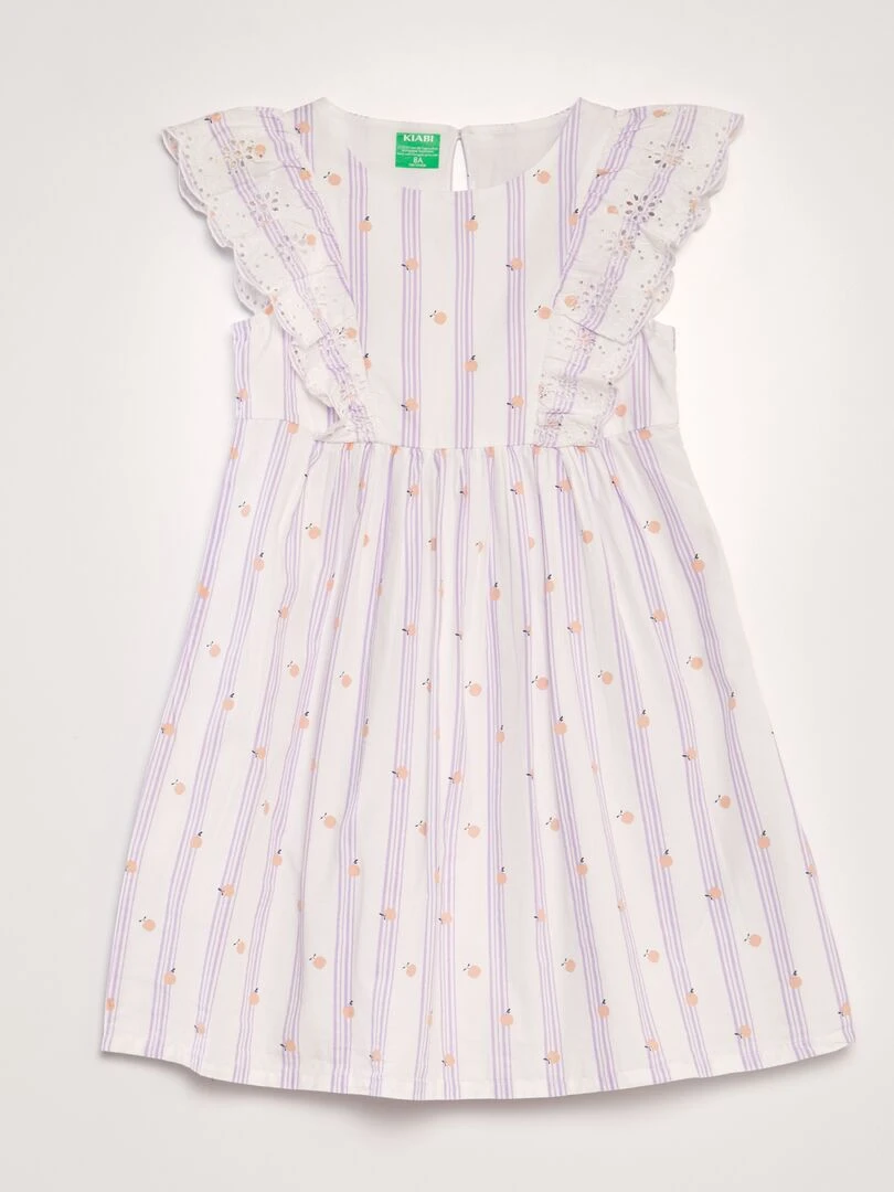 Robe à volants Blanc/violet