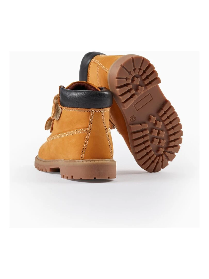 Bottes en cuir pour bébé garçon   ROYALS OFF DUTY   Beige foncé