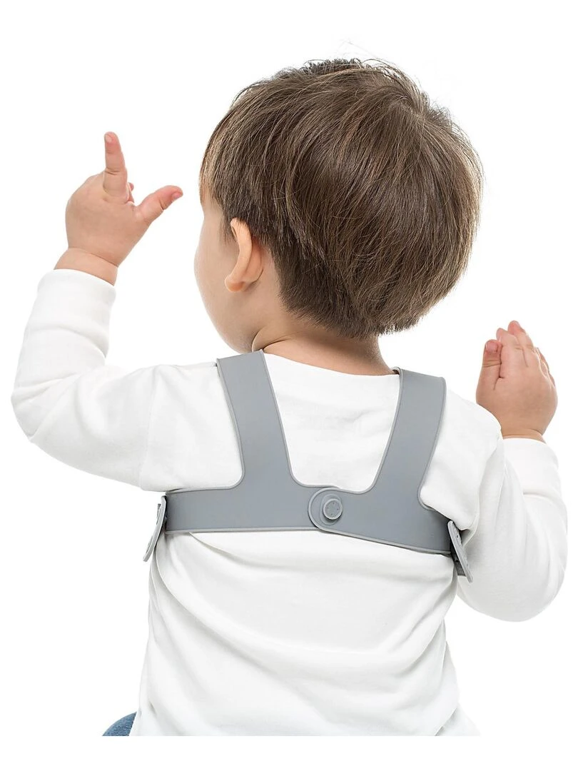 Bavoir récupérateur en silicone Gris