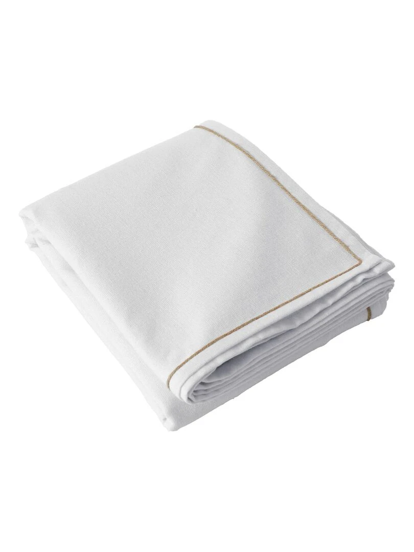 Nappe unie avec feston en jute Blanc