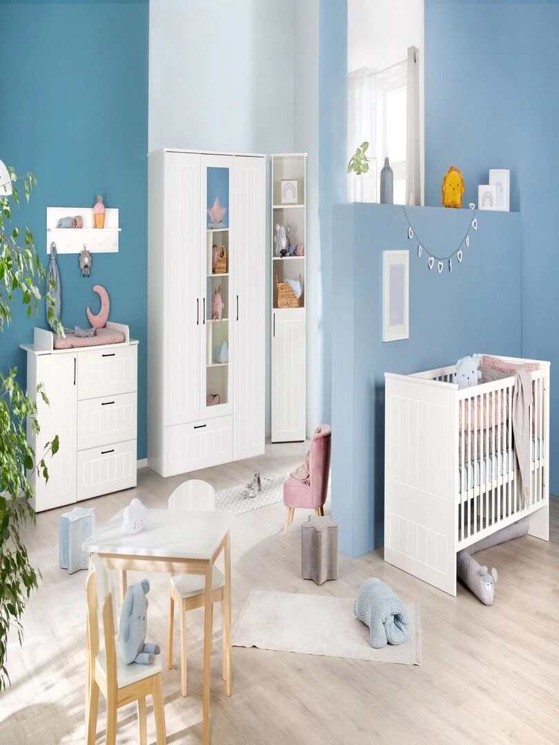 ROBA Lit bébé évolutif "Sylt"   70x140   Convertible   Hauteur Réglable   0 à 7 Ans   Blanc   Blanc
