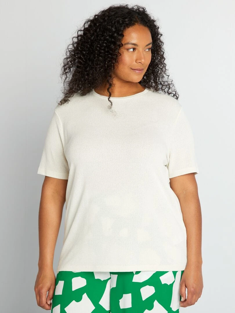 T shirt classique fluide   Beige