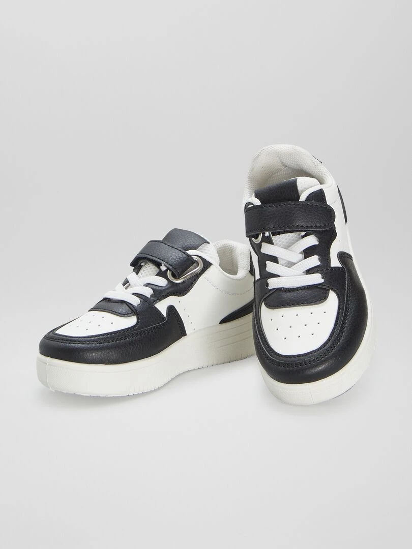 Baskets scratch et lacets élastiques   Blanc