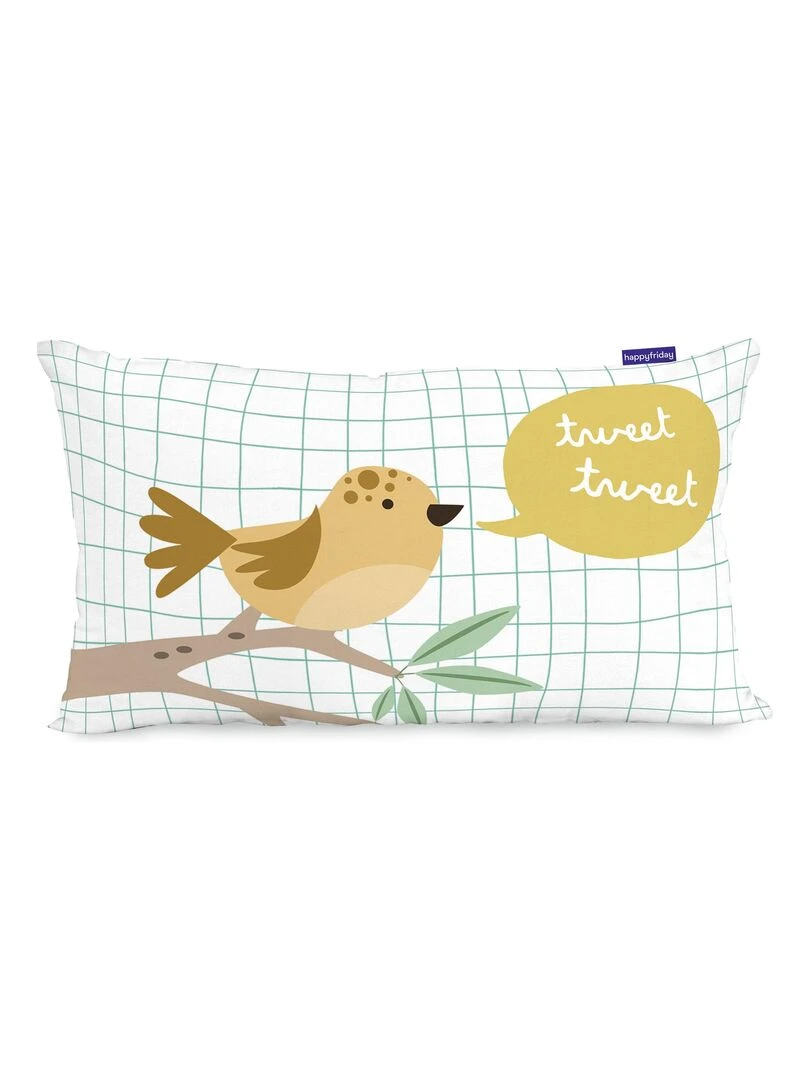 Housse de coussin Happy sloth "Happyfriday"   Blanc