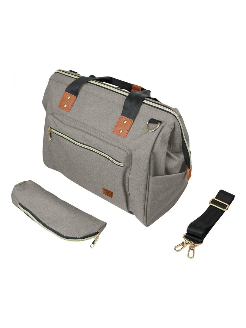 Lot de 5 sacs à langer multifonction pour bébé 12 poches avec trousse isotherme Monsieur Bébé Beige