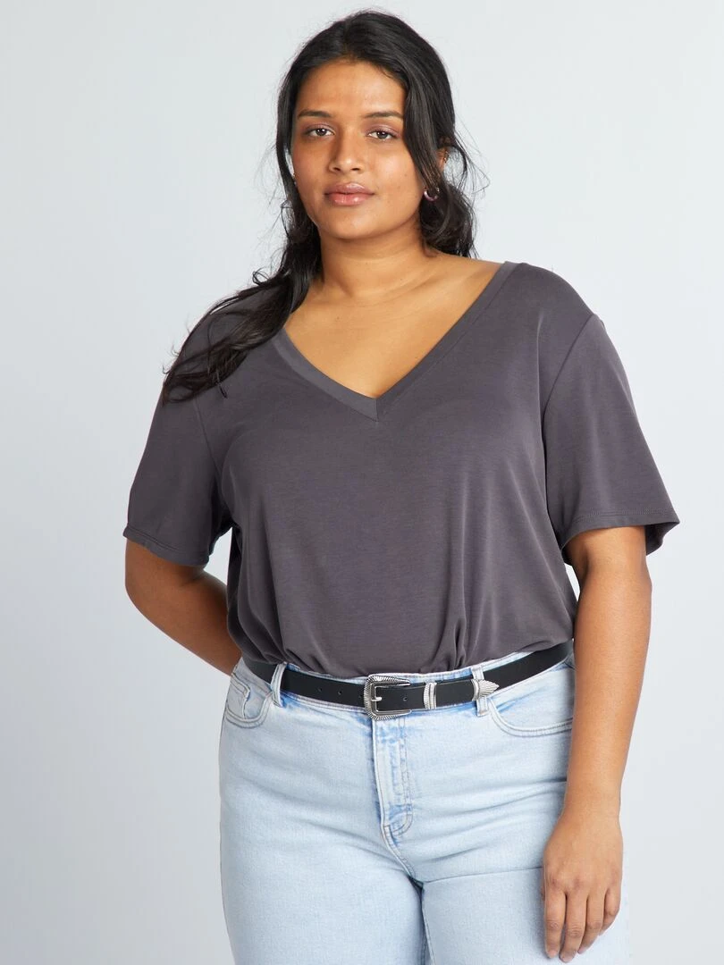 T shirt manches courtes stretch Violet foncé