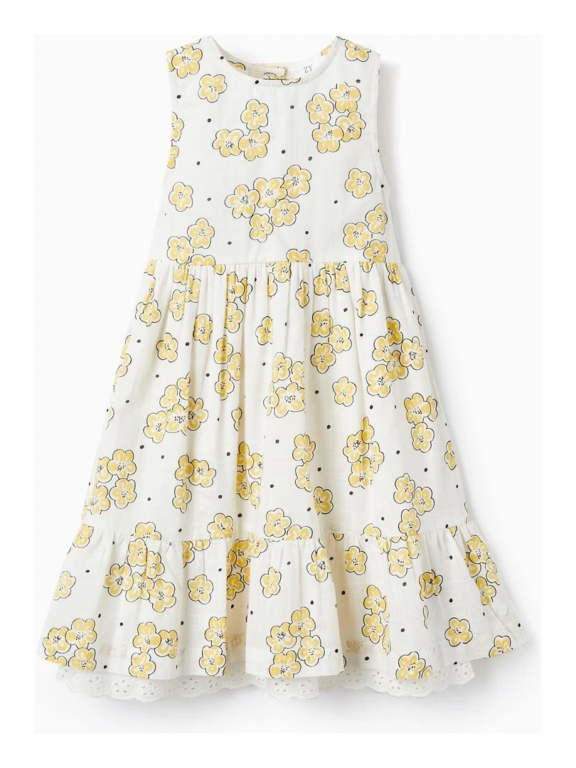 Robe avec Motif Floral pour Fille manches courtes MATISSE Beige clair
