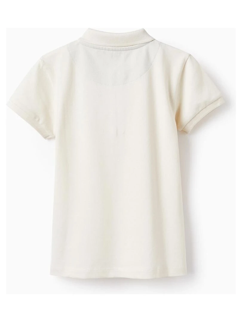 Polo à manches courtes en piqué de coton pour garçon 'B&S' manches courtes Beige clair