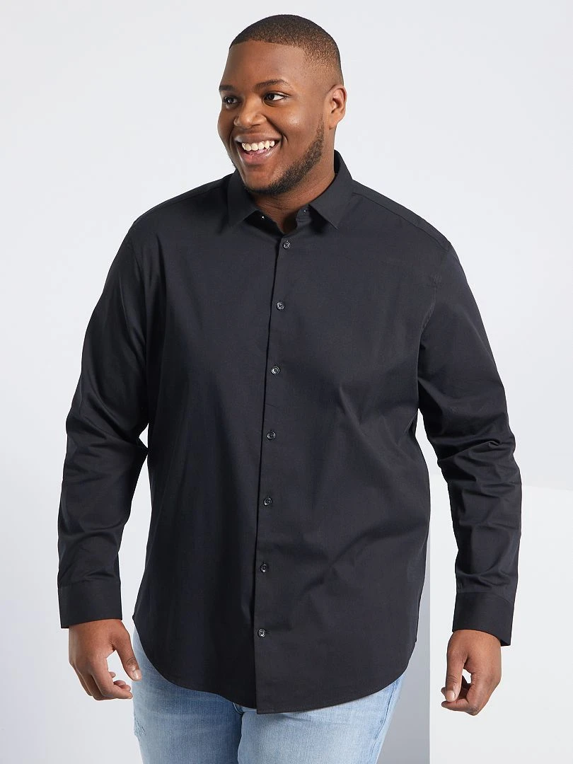 Chemise droite et stretch noir