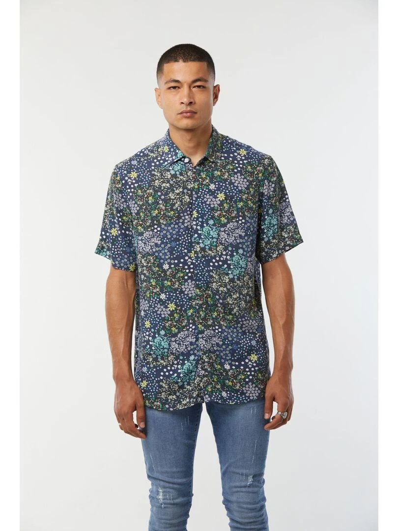 Lee Cooper Chemise manches courtes viscose relax DISH Bleu foncé