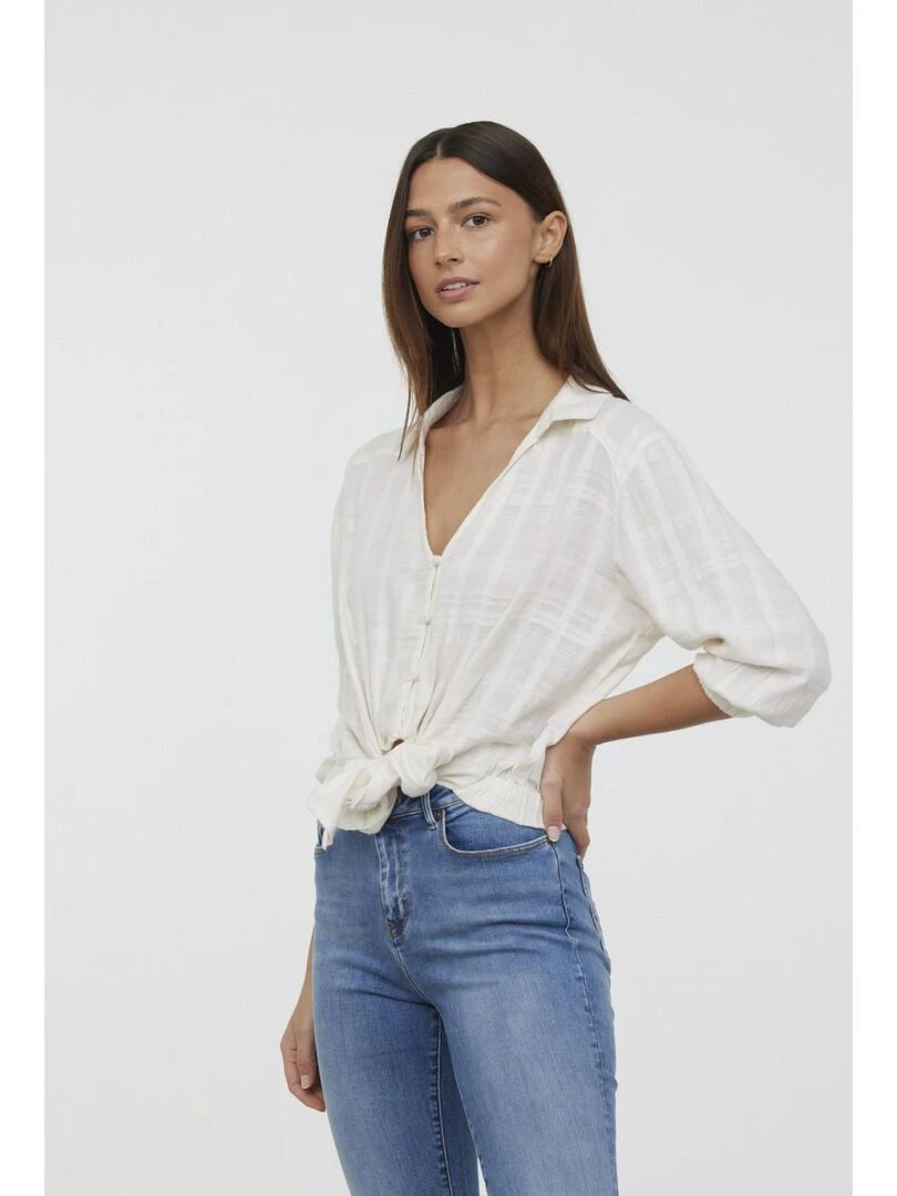 Lee Cooper   Chemise manches 3/4 coton regular DATINA   Rose clair