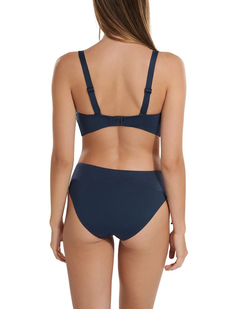 Bas maillot slip de bain taille haute côtés réglables Veracruz   Bleu