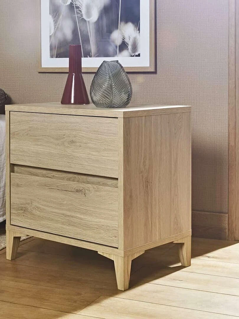 Chevet 2 tiroirs Kira   AKITEN RETAIL   Marron