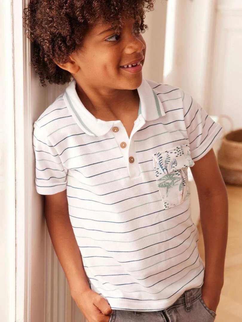 Polo garçon Bambao   Blanc
