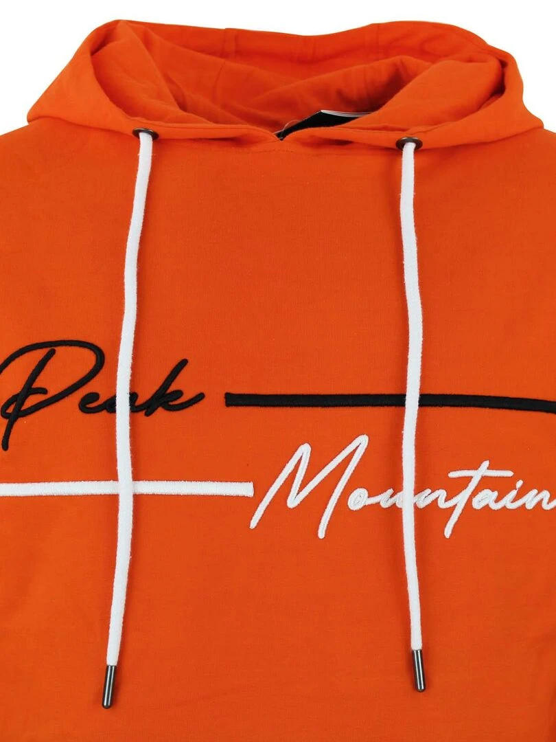 Sweat à capuche homme CODEK   PEAK MOUNTAIN   Orange