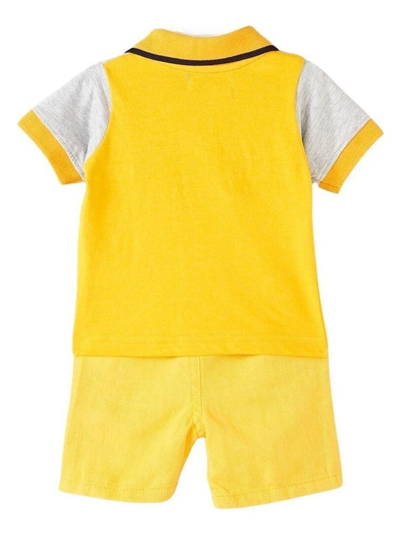Lee Cooper Ensemble Polo short bébé garçon Imprimé Logo Jaune