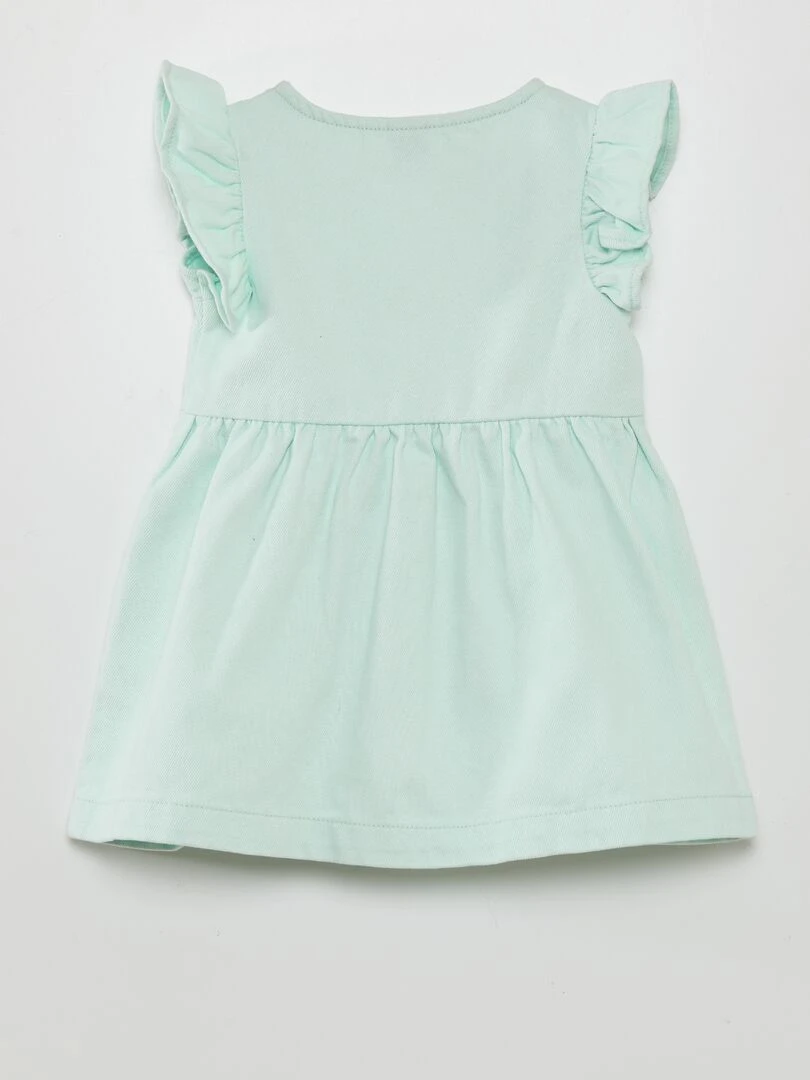 Robe évasée à volants   Vert